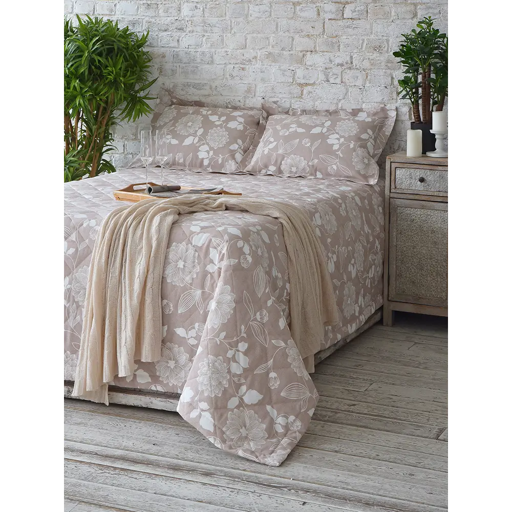 Фото Покрывало Обуховская мануфактура для уюта в доме PS-talia/culla/blanco 240x260 см хлопок цвет бежевый Фото Покрывало Обуховская мануфактура для уюта в доме PS-talia/culla/blanco 240x260 см хлопок цвет бежевый