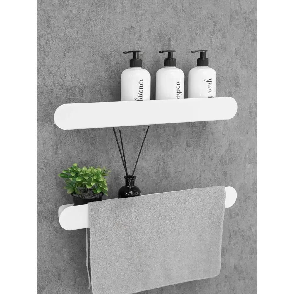 Фото 4 Полка для ванной комнаты ELECTRICLIGHT HANNA 10.5/2б 50x6 цвет белый матовый Фото 4 Полка для ванной комнаты ELECTRICLIGHT HANNA 10.5/2б 50x6 цвет белый матовый