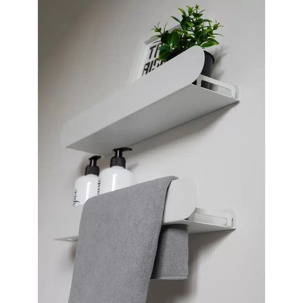 Фото 2 Полка для ванной комнаты ELECTRICLIGHT HANNA 10.5/2б 50x6 цвет белый матовый Фото 2 Полка для ванной комнаты ELECTRICLIGHT HANNA 10.5/2б 50x6 цвет белый матовый