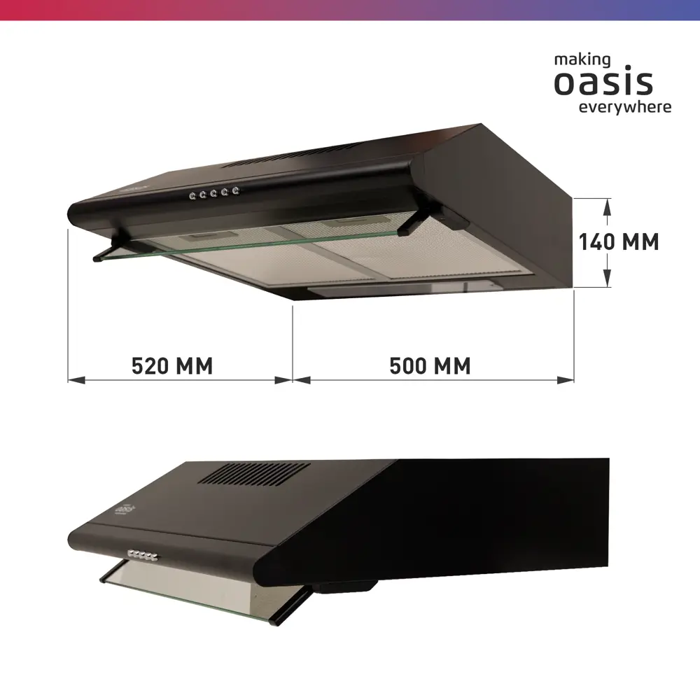 Фото 7 Встраиваемая вытяжка Making oasis everywhere Up-50b (f) 50 см цвет черный Фото 7 Встраиваемая вытяжка Making oasis everywhere Up-50b (f) 50 см цвет черный