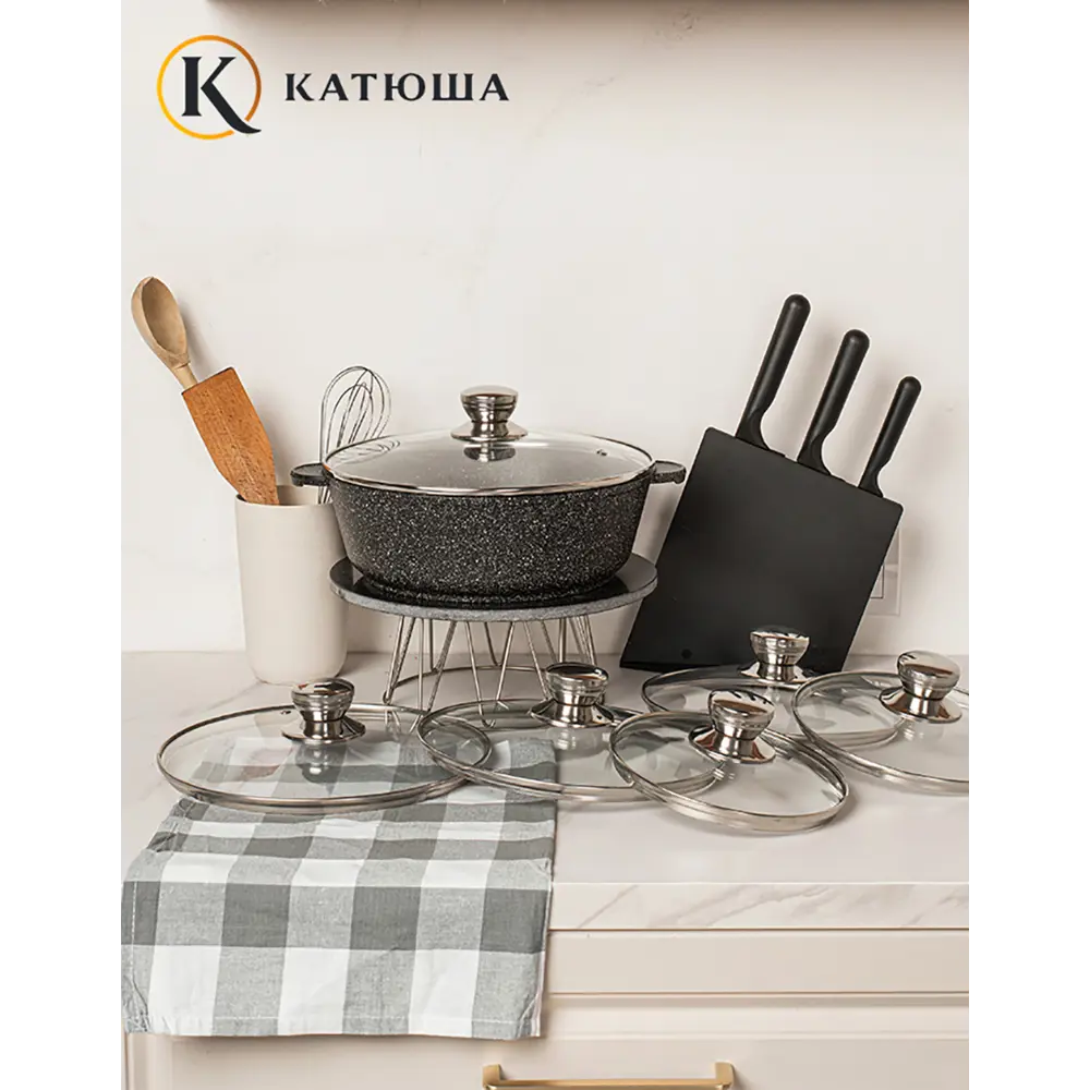 Фото 4 Крышка кухонная Катюша Е5728 28 см стекло цвет прозрачный Фото 4 Крышка кухонная Катюша Е5728 28 см стекло цвет прозрачный