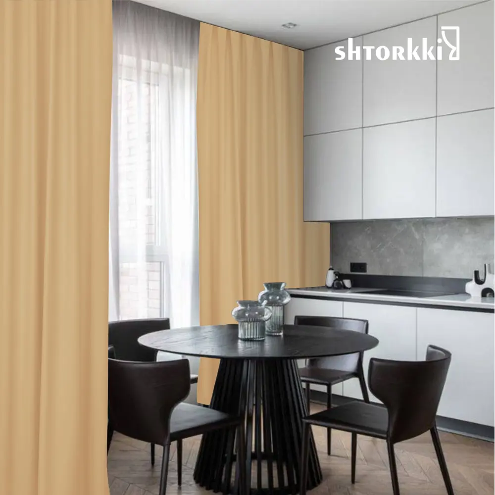 Фото 6 Комплект штор Shtorkki бархат Sand 175x345 см 2 шт