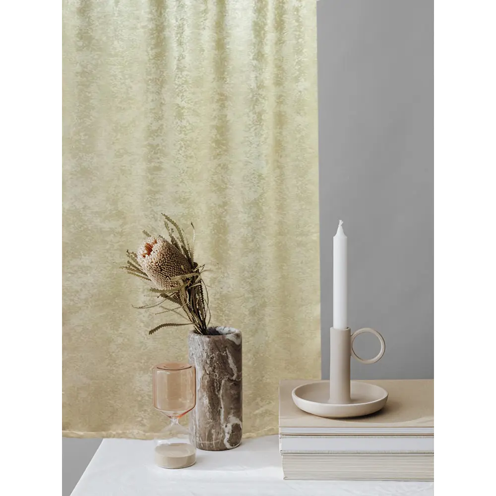 Фото 2 Штора на шторной ленте Witerra канвас-велюр 135x180 см цвет золотой песок