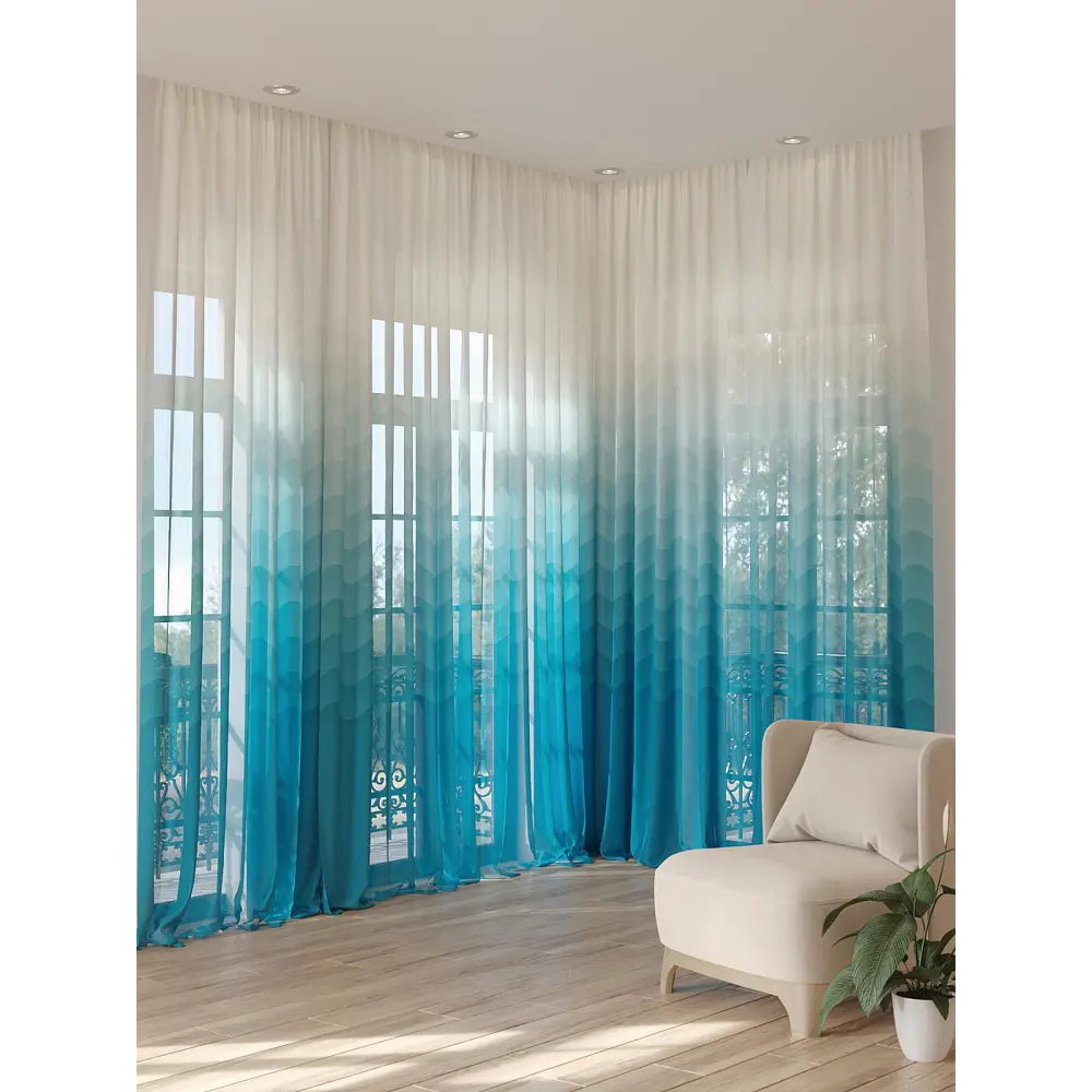 Фото 3 Тюль на шторной ленте Helga Фирстонес 150x280 см цвет бежевый