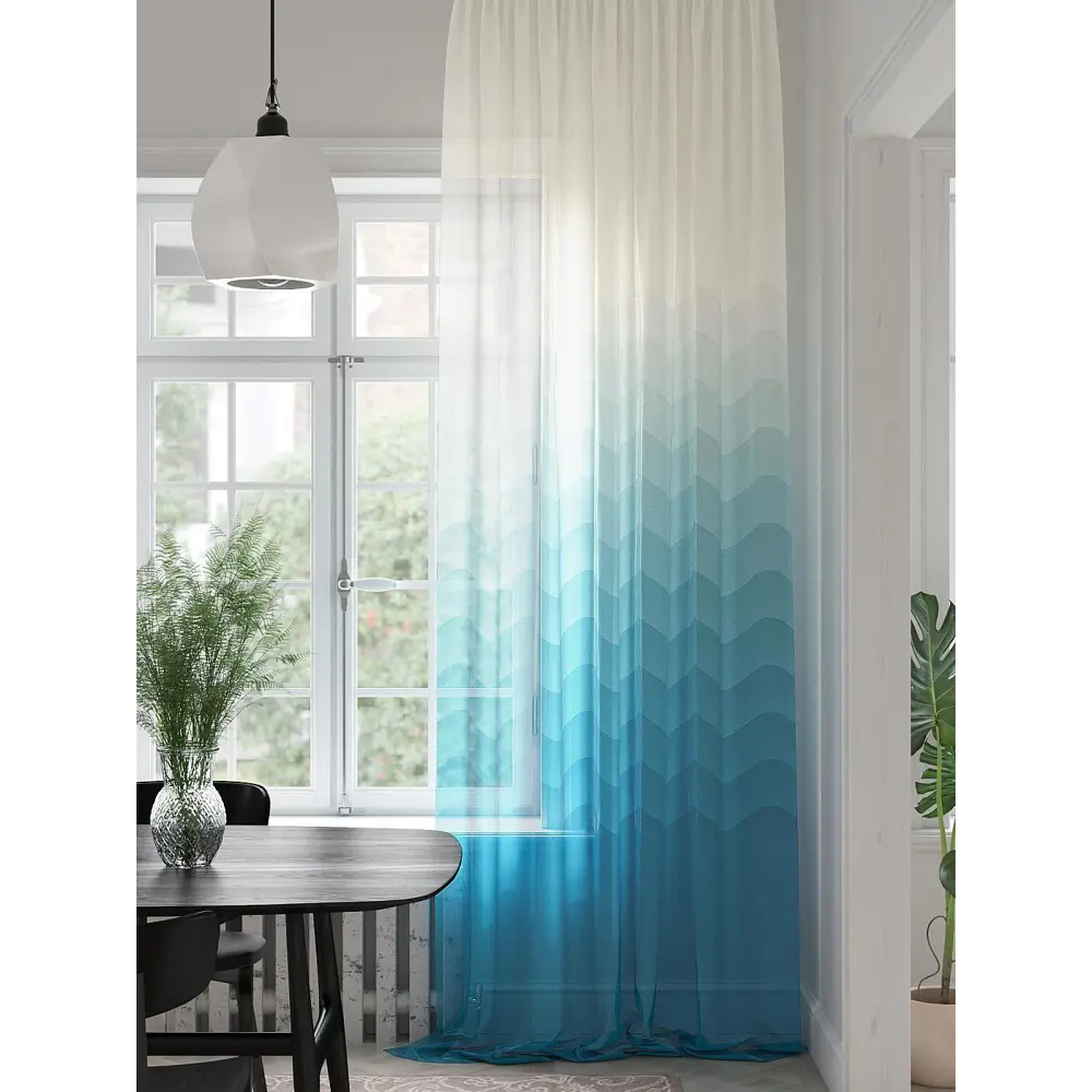 Фото Тюль на шторной ленте Helga Фирстонес 150x280 см цвет бежевый