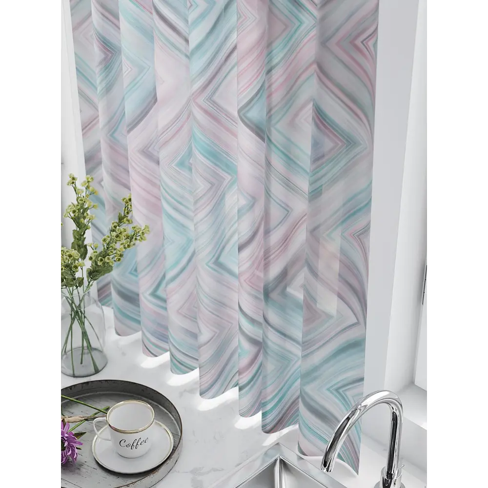 Фото 2 Тюль на шторной ленте для кухни Helga Фенмикрос 150x180 см цвет белый Фото 2 Тюль на шторной ленте для кухни Helga Фенмикрос 150x180 см цвет белый