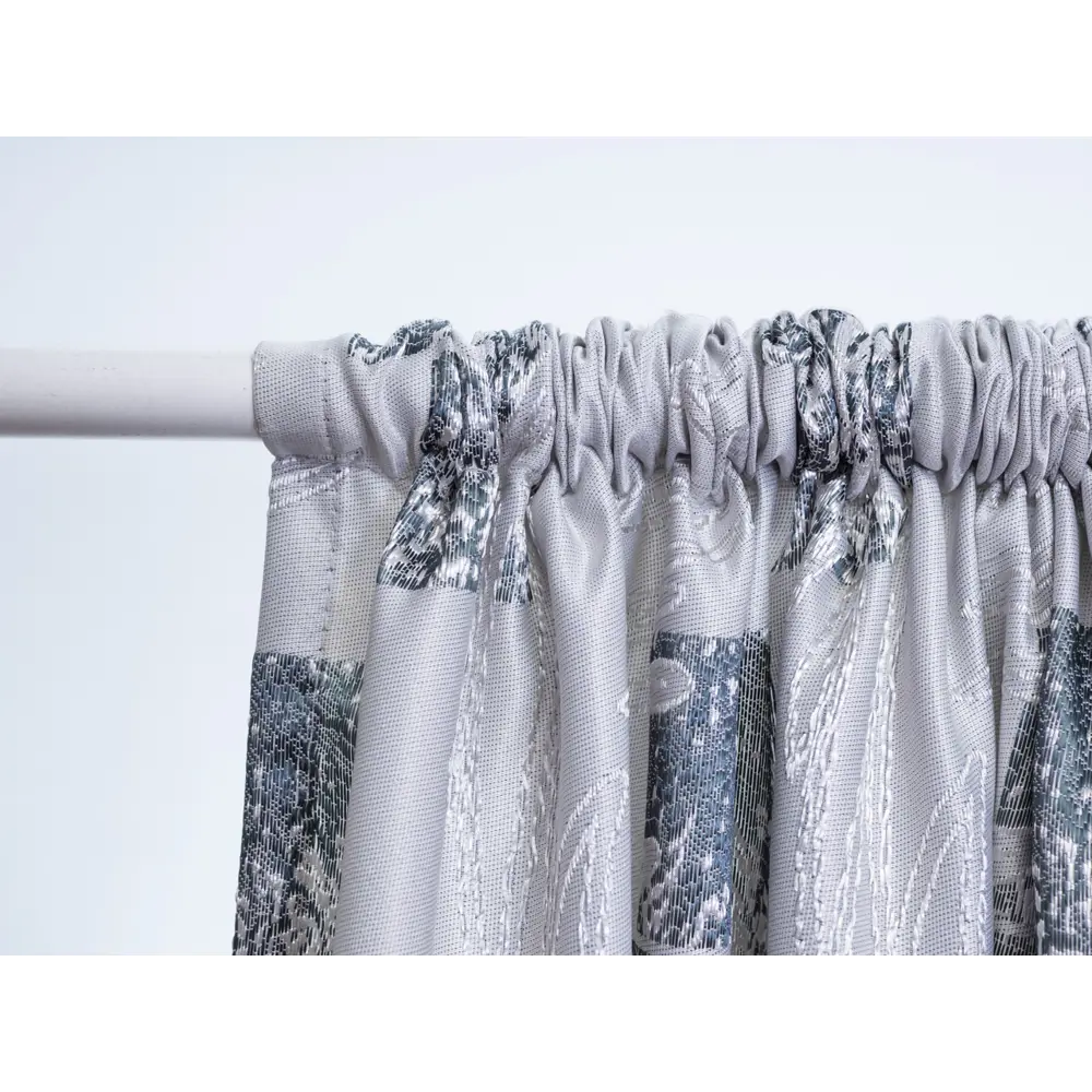 Фото 8 Штора на шторной ленте Геометрия 200x250 см цвет серый Фото 8 Штора на шторной ленте Геометрия 200x250 см цвет серый