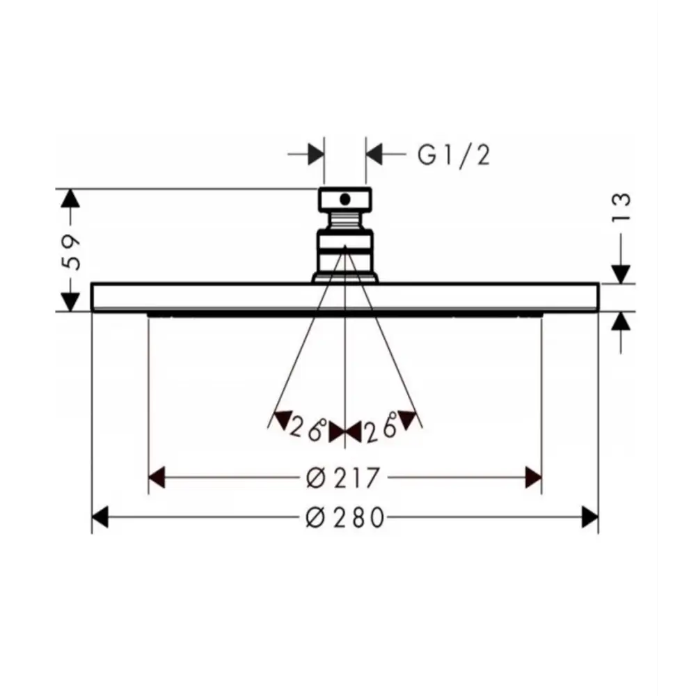 Фото 2 Лейка для верхнего душа Hansgrohe 00000080660 круглый цвет золотой