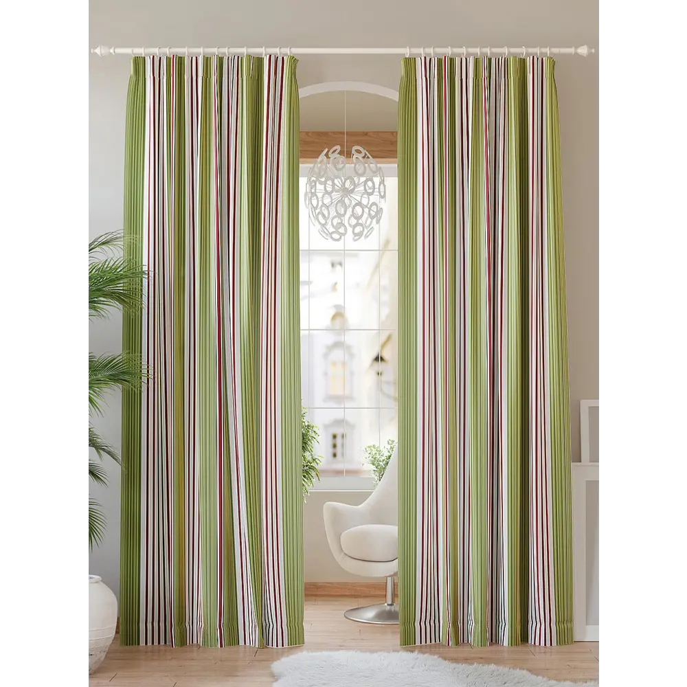 Фото Штора на шторной ленте Helga Мариса 300x260 см цвет зеленый