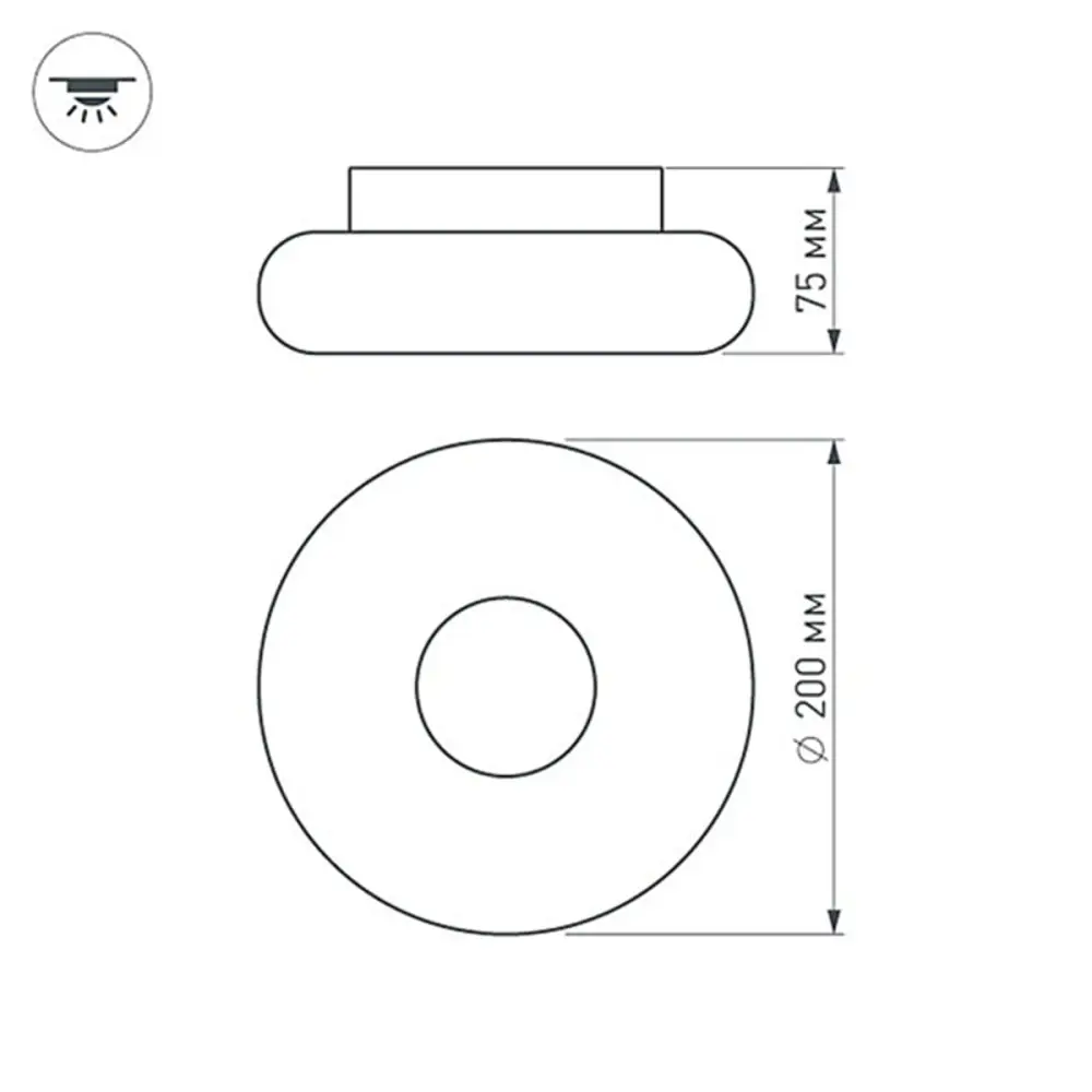 Фото 3 Светильник настенно-потолочный светодиодный ARLIGHT 021243 теплый белый свет цвет белый Фото 3 Светильник настенно-потолочный светодиодный ARLIGHT 021243 теплый белый свет цвет белый