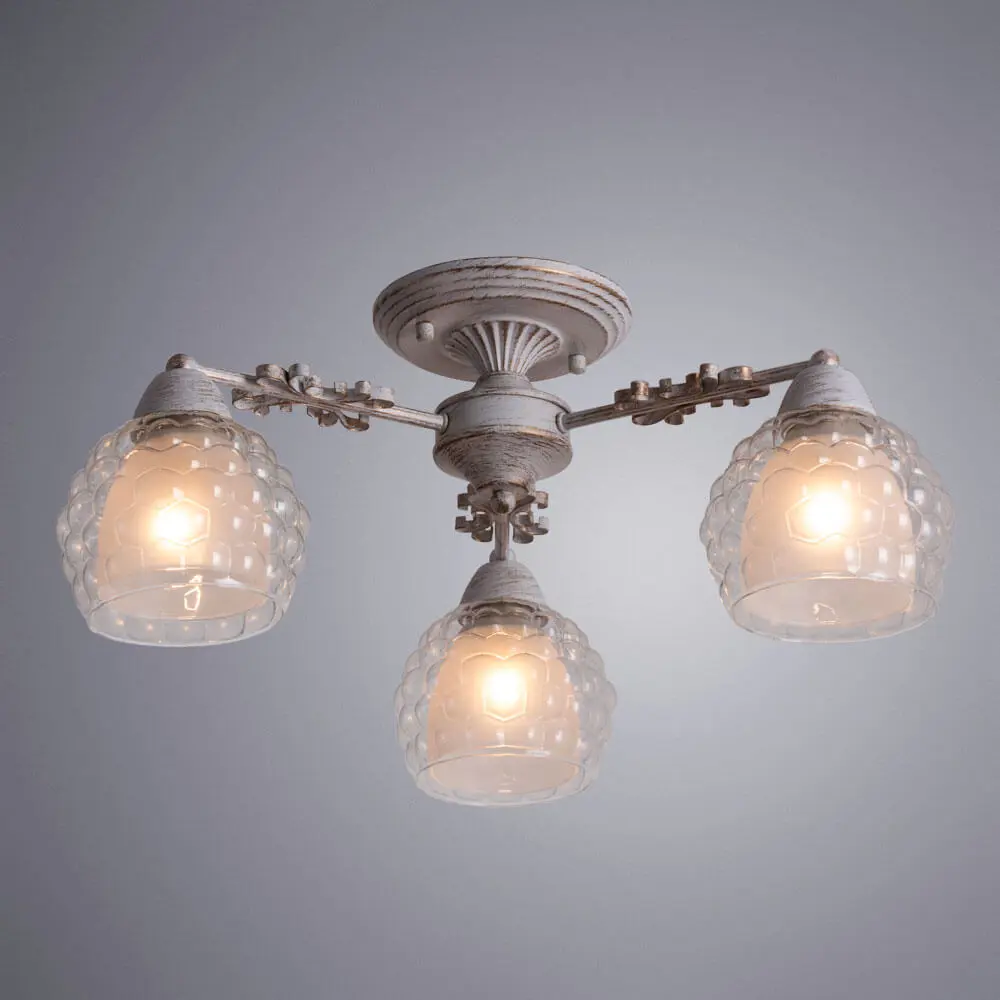 Фото 3 Светильник настенно-потолочный ARTE LAMP A7695PL-3WG 3 лампы 9 м² цвет белый Фото 3 Светильник настенно-потолочный ARTE LAMP A7695PL-3WG 3 лампы 9 м² цвет белый