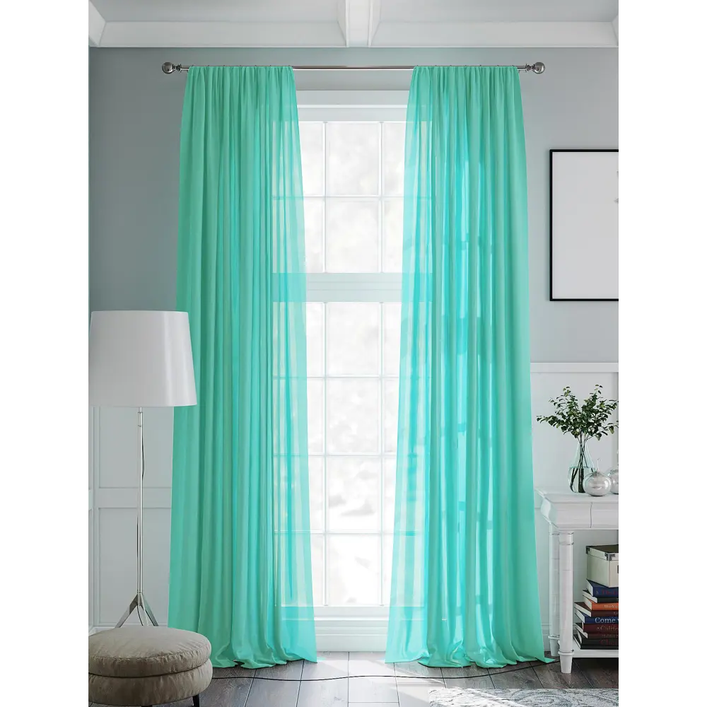 Фото 2 Тюль на ленте Helga Рудрин вуаль 200x230 см цвет зеленый HH125186 Фото 2 Тюль на ленте Helga Рудрин вуаль 200x230 см цвет зеленый HH125186