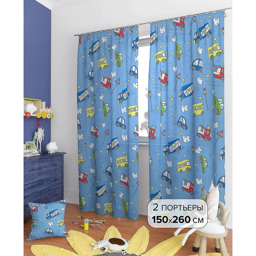 Фото Комплект штор на ленте Helga Бриг-К габардин 300x260 см цвет синий HH940164 Фото Комплект штор на ленте Helga Бриг-К габардин 300x260 см цвет синий HH940164