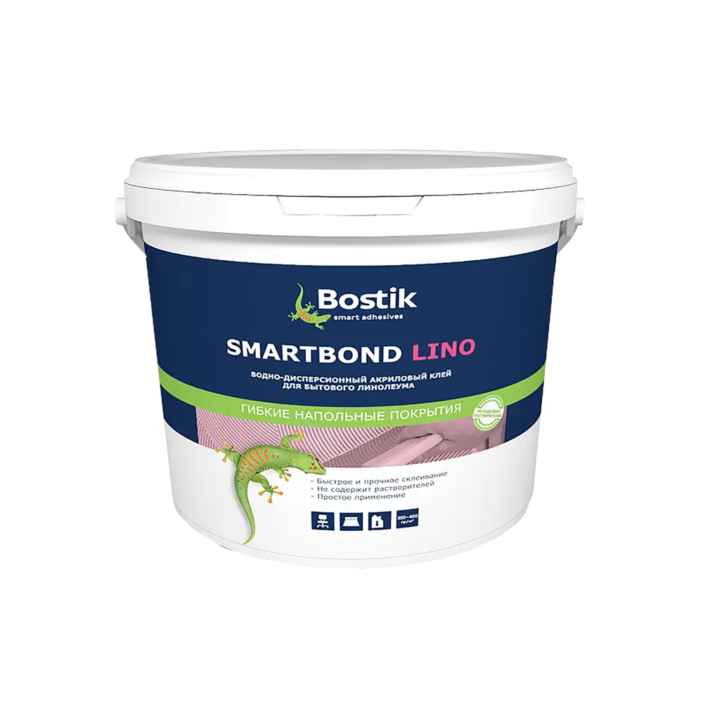 Фото Клей-раствор для бытового линолеума Bostik Smartbond 12кг Фото Клей-раствор для бытового линолеума Bostik Smartbond 12кг