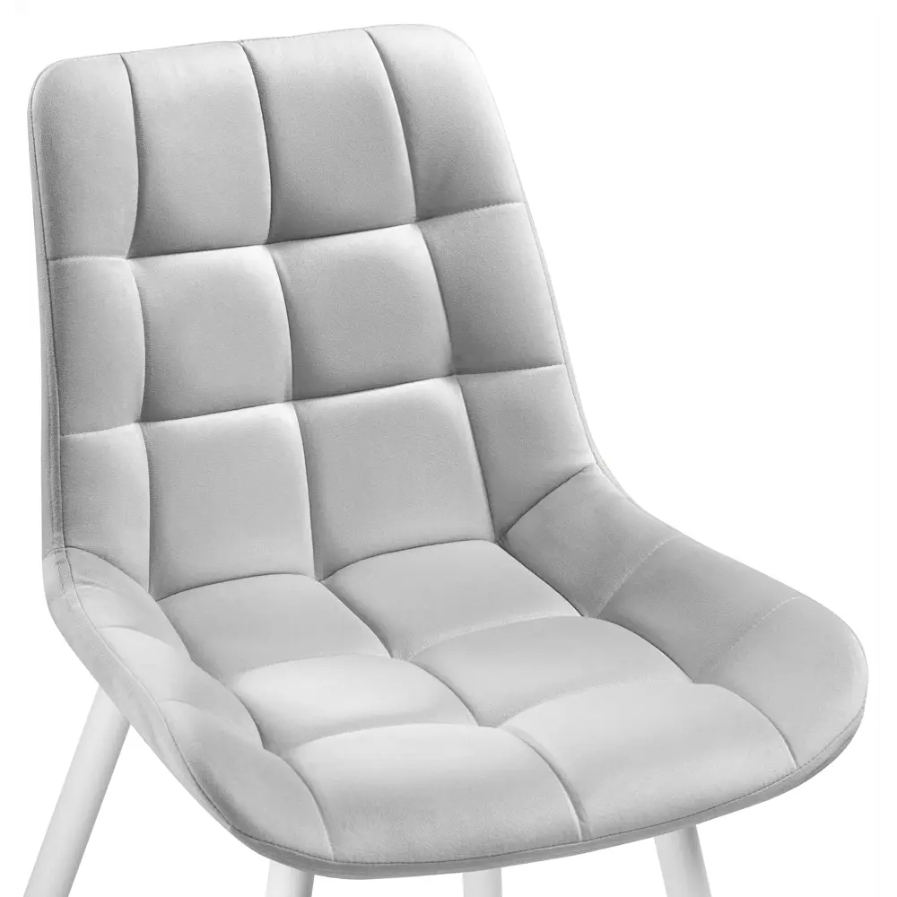 Фото 6 Стул Мебельные Решения Челси 50x80x60 см велюр цвет белый/светло-серый