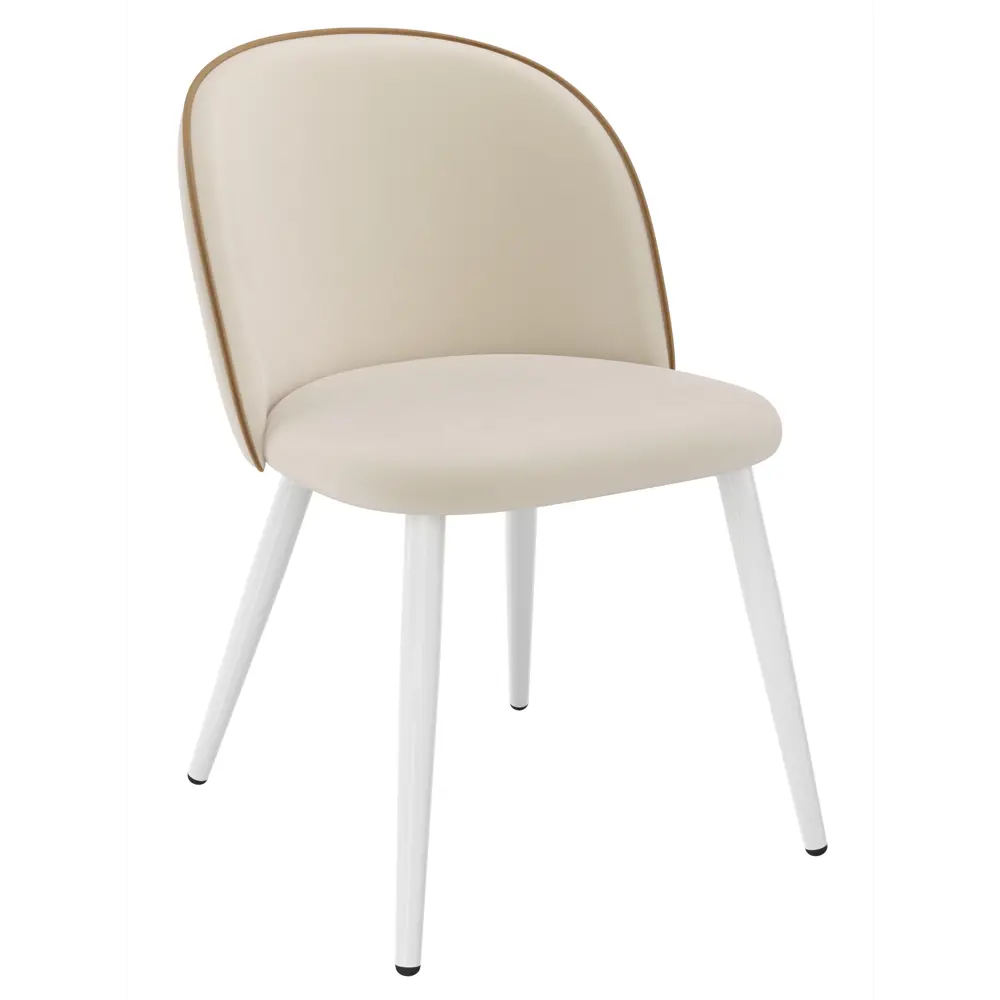 Фото 3 Стул Milavio Лори Лайт AMO-1/AMO-7Б 46x78x55 см велюр цвет бежевый/белый