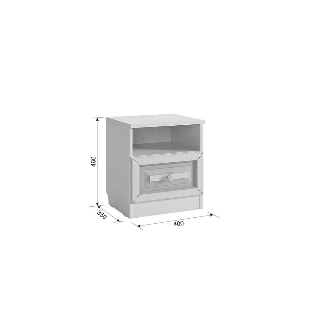 Фото 4 Тумба прикроватная Mebelson 40x46x35 см 1 ящик ДСП цвет белый/крем Фото 4 Тумба прикроватная Mebelson 40x46x35 см 1 ящик ДСП цвет белый/крем