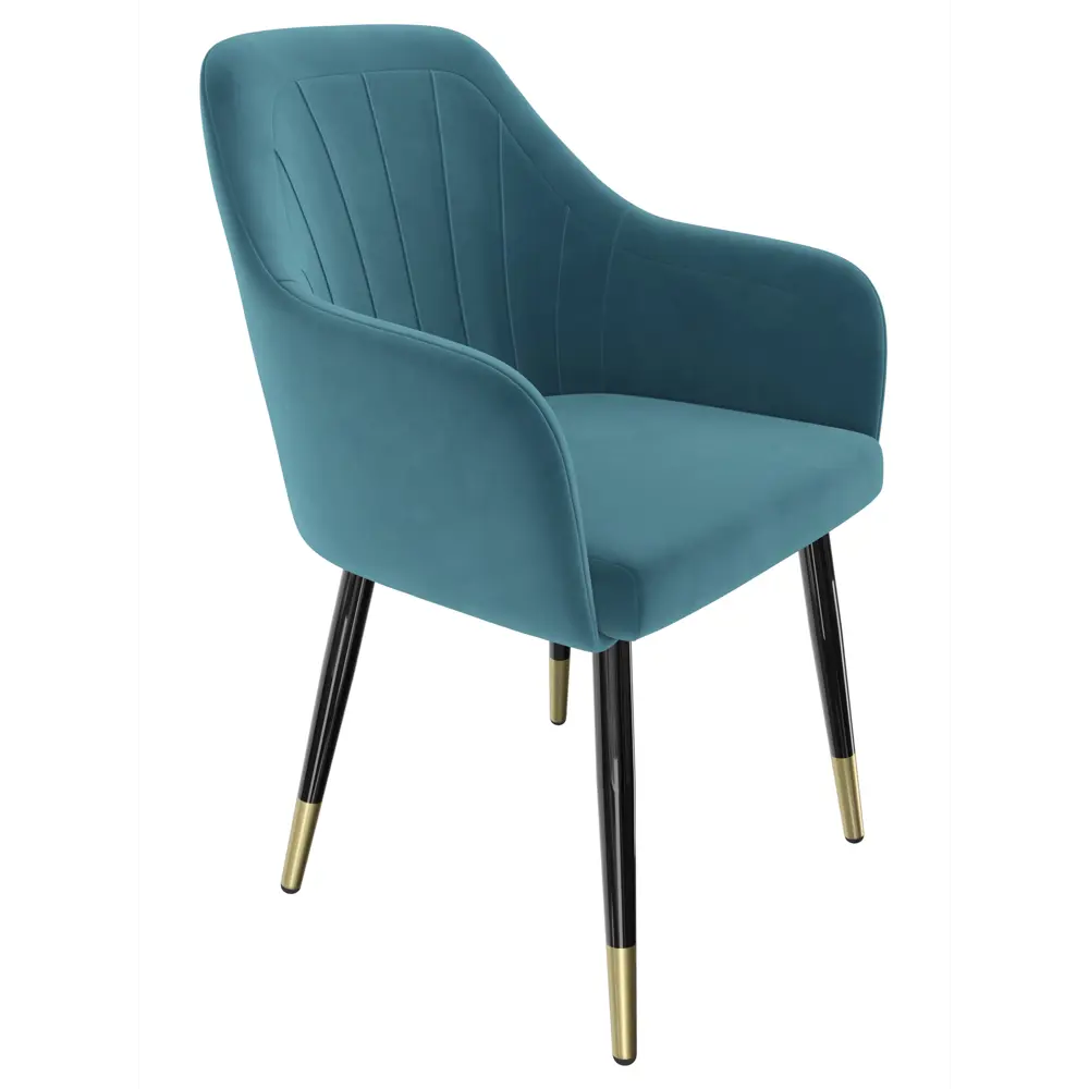 Фото 2 Стул для кухни обеденный Milavio Миллениум25/2Ч 45x85x58.5 см велюр цвет синий