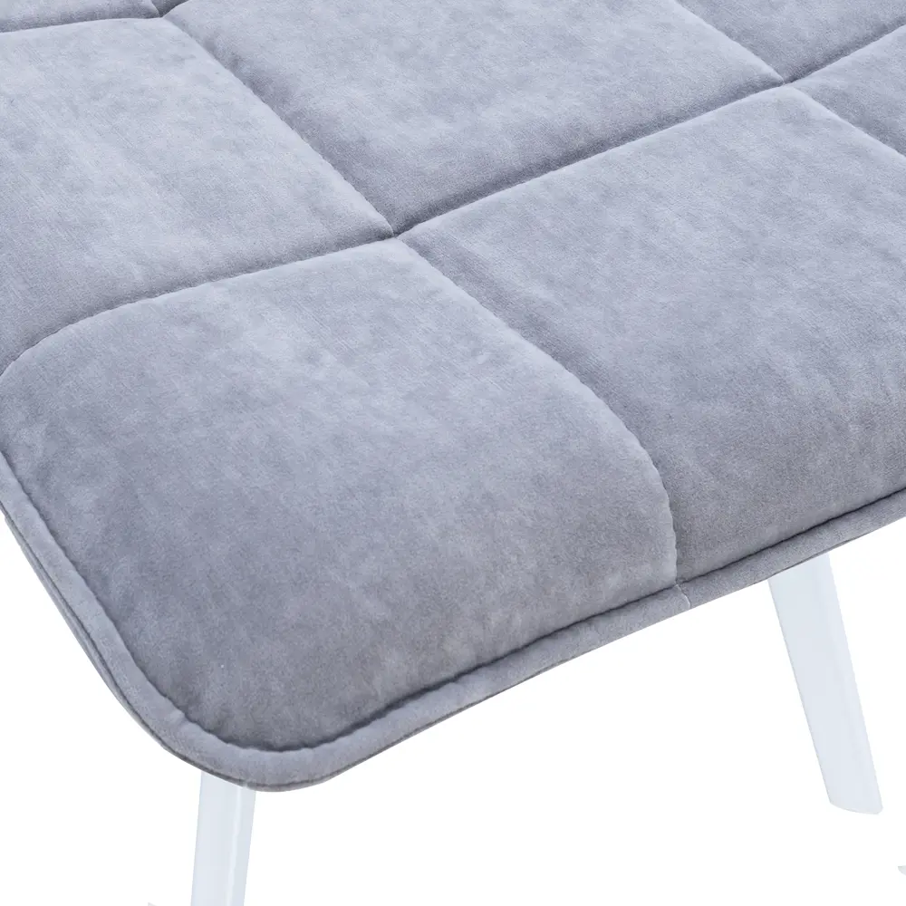 Фото 5 Стул Leset Норман металл белый ткань серый