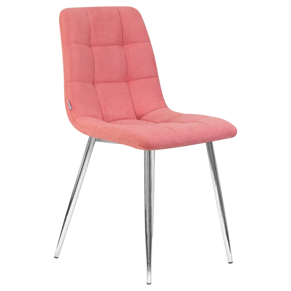 Фото Кухонный стул Dobrin Alex LML 44x44x54 см ткань цвет розовый ножки хром