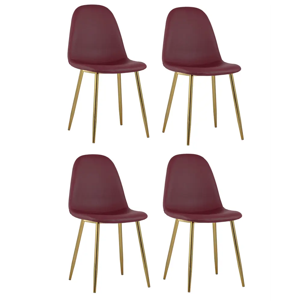 Фото Кухонный стул Stool Group Валенсия 87x52x45 см экокожа цвет красный 4 шт Фото Кухонный стул Stool Group Валенсия 87x52x45 см экокожа цвет красный 4 шт