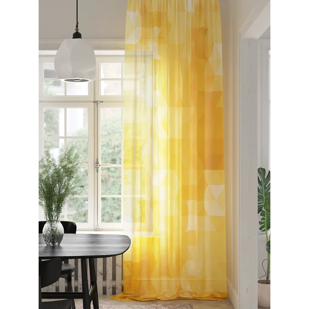 Фото Тюль на ленте Helga Лихонвис 150x280 см вуаль цвет желтый HH974321 Фото Тюль на ленте Helga Лихонвис 150x280 см вуаль цвет желтый HH974321