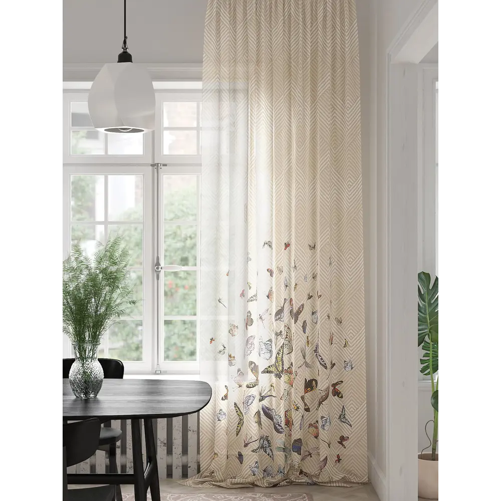 Фото Тюль на ленте Helga Рифенкес 150x280 см вуаль цвет бежевый HH974452 Фото Тюль на ленте Helga Рифенкес 150x280 см вуаль цвет бежевый HH974452