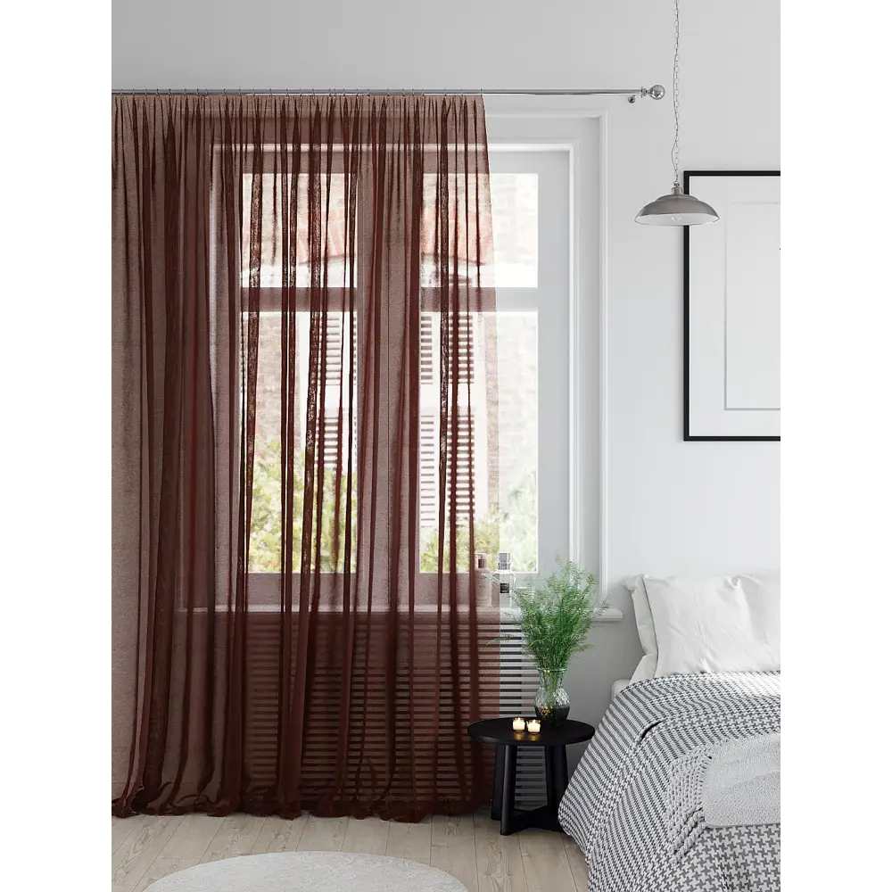 Фото 2 Тюль на ленте Helga Тирои вуаль 400x260 см цвет коричневый HH123394 Фото 2 Тюль на ленте Helga Тирои вуаль 400x260 см цвет коричневый HH123394