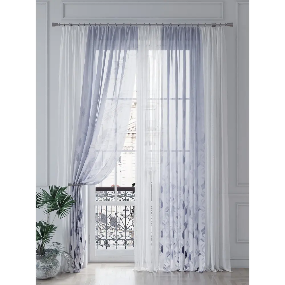 Фото 4 Тюль на ленте Helga Менмиренс вуаль 150x260 см цвет белый HH542135 Фото 4 Тюль на ленте Helga Менмиренс вуаль 150x260 см цвет белый HH542135