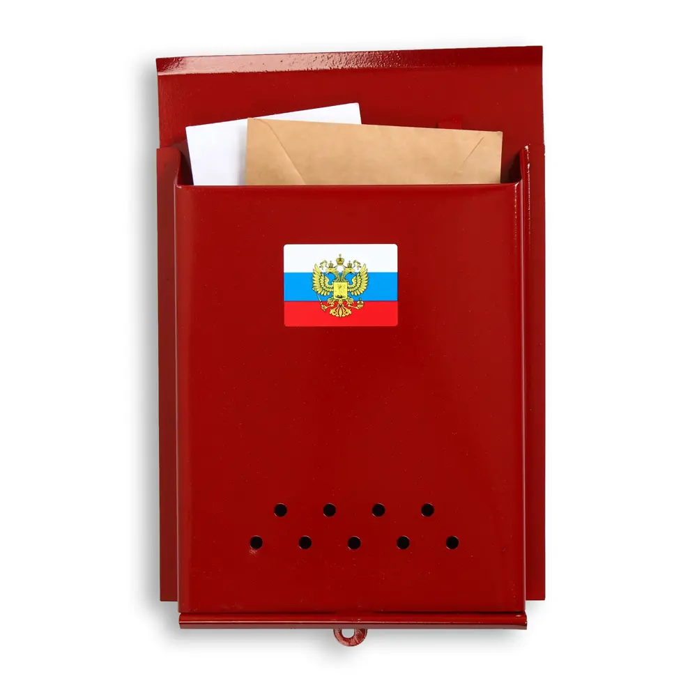 Фото Почтовый ящик Simaland «Почта» бордовый Фото Почтовый ящик Simaland «Почта» бордовый