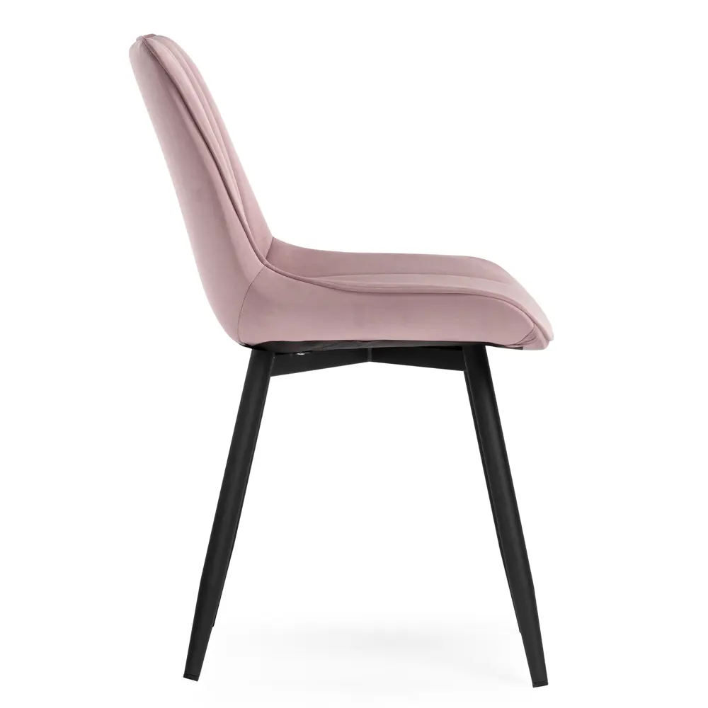 Фото 4 Стул Мебельные Решения Седа 50.50x83x57 см велюр цвет черный/розовый Фото 4 Стул Мебельные Решения Седа 50.50x83x57 см велюр цвет черный/розовый