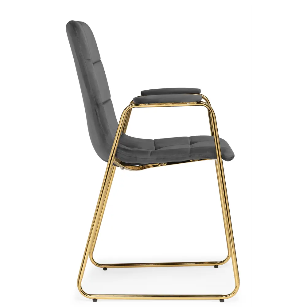 Фото 5 Стул Woodville Lana 57x88x56 см велюр цвет темно-серый/золотой Фото 5 Стул Woodville Lana 57x88x56 см велюр цвет темно-серый/золотой