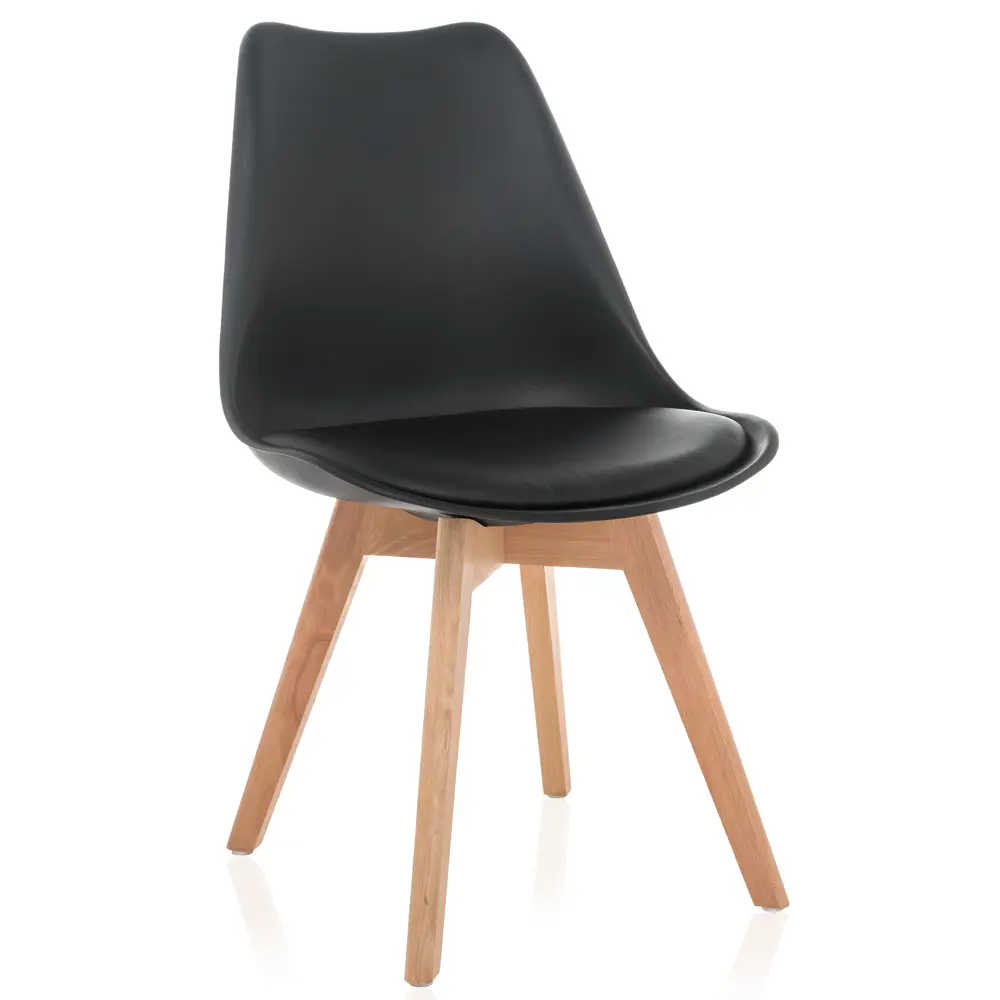 Фото Стул Woodville Bonuss 50x82x57 см искусственная кожа цвет черный матовый Фото Стул Woodville Bonuss 50x82x57 см искусственная кожа цвет черный матовый