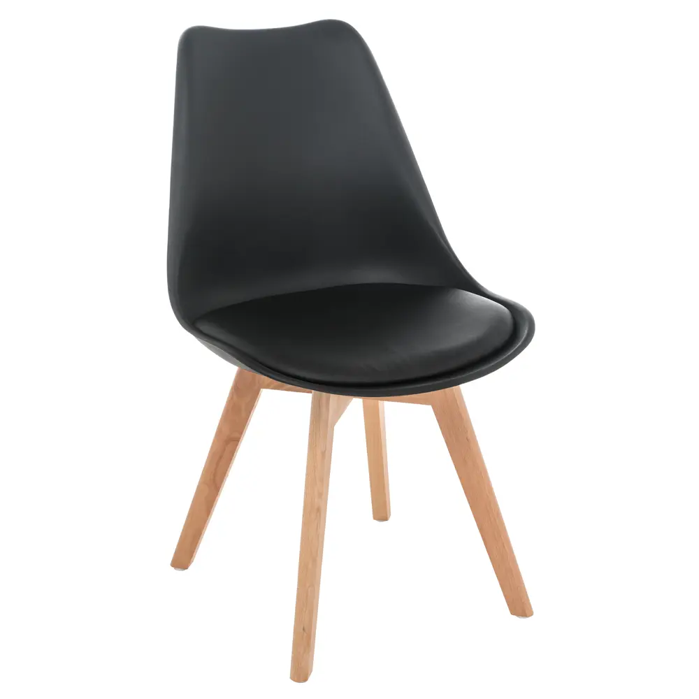 Фото 6 Стул Woodville Bonuss 50x82x57 см искусственная кожа цвет черный матовый Фото 6 Стул Woodville Bonuss 50x82x57 см искусственная кожа цвет черный матовый