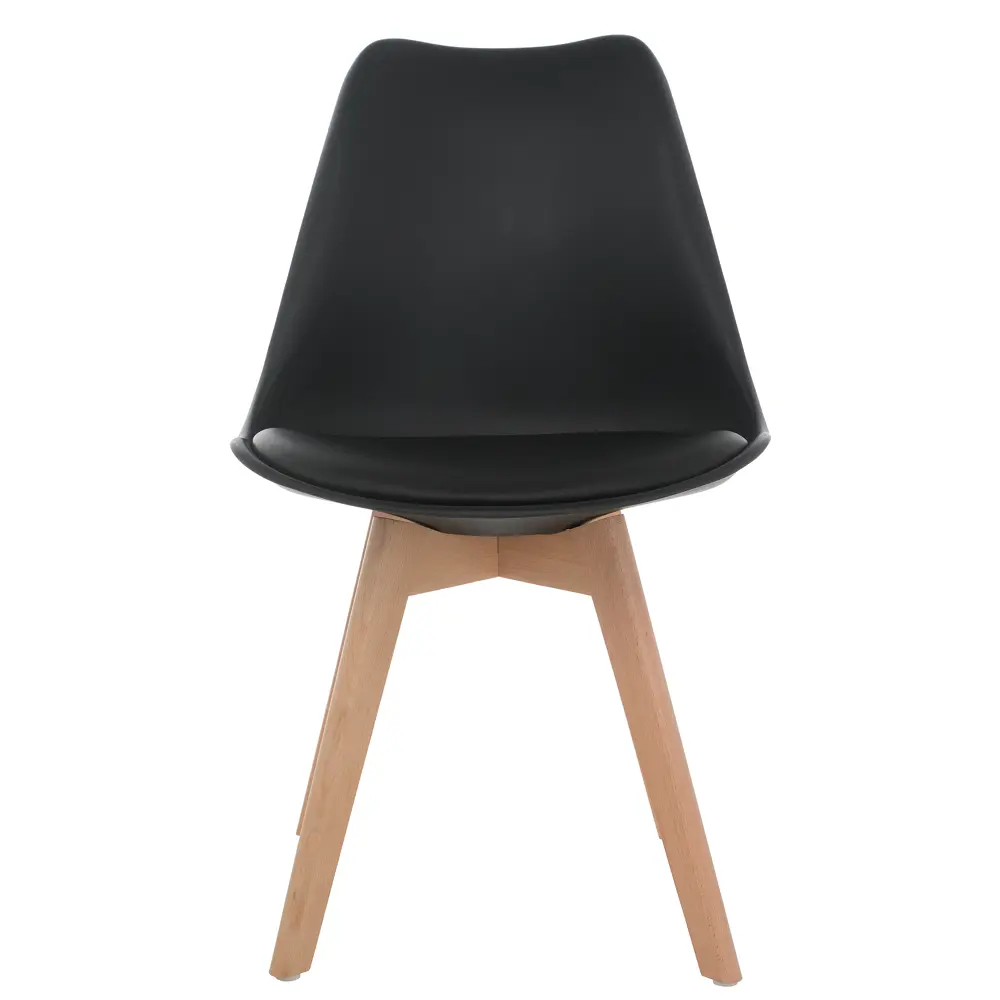 Фото 3 Стул Woodville Bonuss 50x82x57 см искусственная кожа цвет черный матовый Фото 3 Стул Woodville Bonuss 50x82x57 см искусственная кожа цвет черный матовый