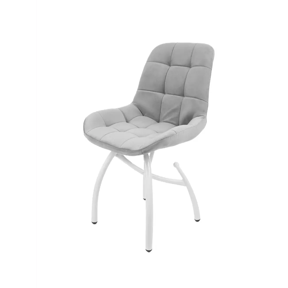 Фото 2 Стул M-Group Лира шарики 44x95x40 см велюр цвет серый/белый Фото 2 Стул M-Group Лира шарики 44x95x40 см велюр цвет серый/белый