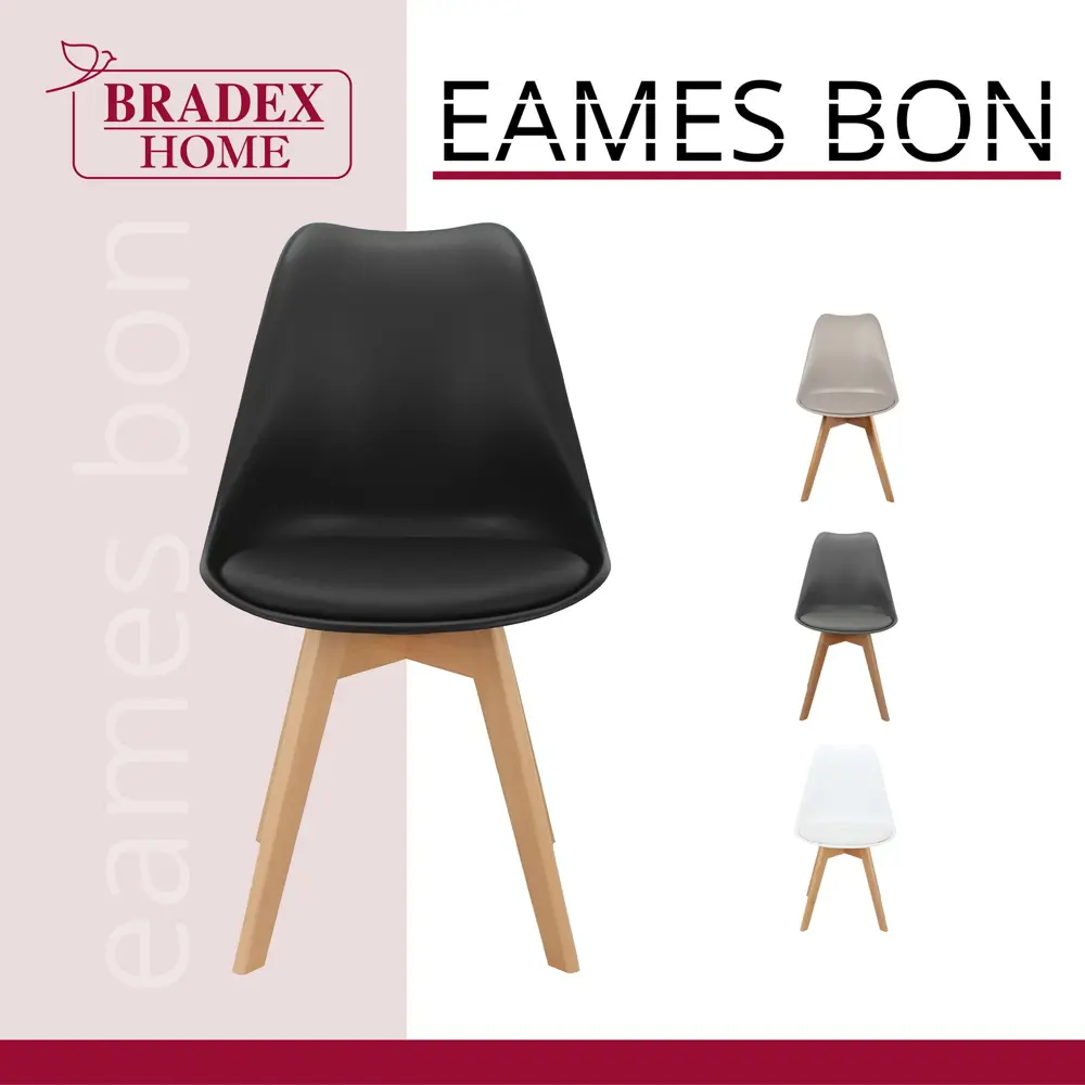 Фото 7 Комплект стульев 2 шт Bradex Eames 49x50x60 см искусственная кожа цвет черный Фото 7 Комплект стульев 2 шт Bradex Eames 49x50x60 см искусственная кожа цвет черный