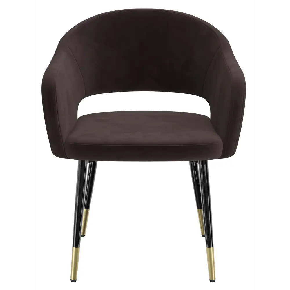 Фото 2 Стул для кухни обеденный Milavio Агат33Ч 43x78x58 см велюр цвет коричневый