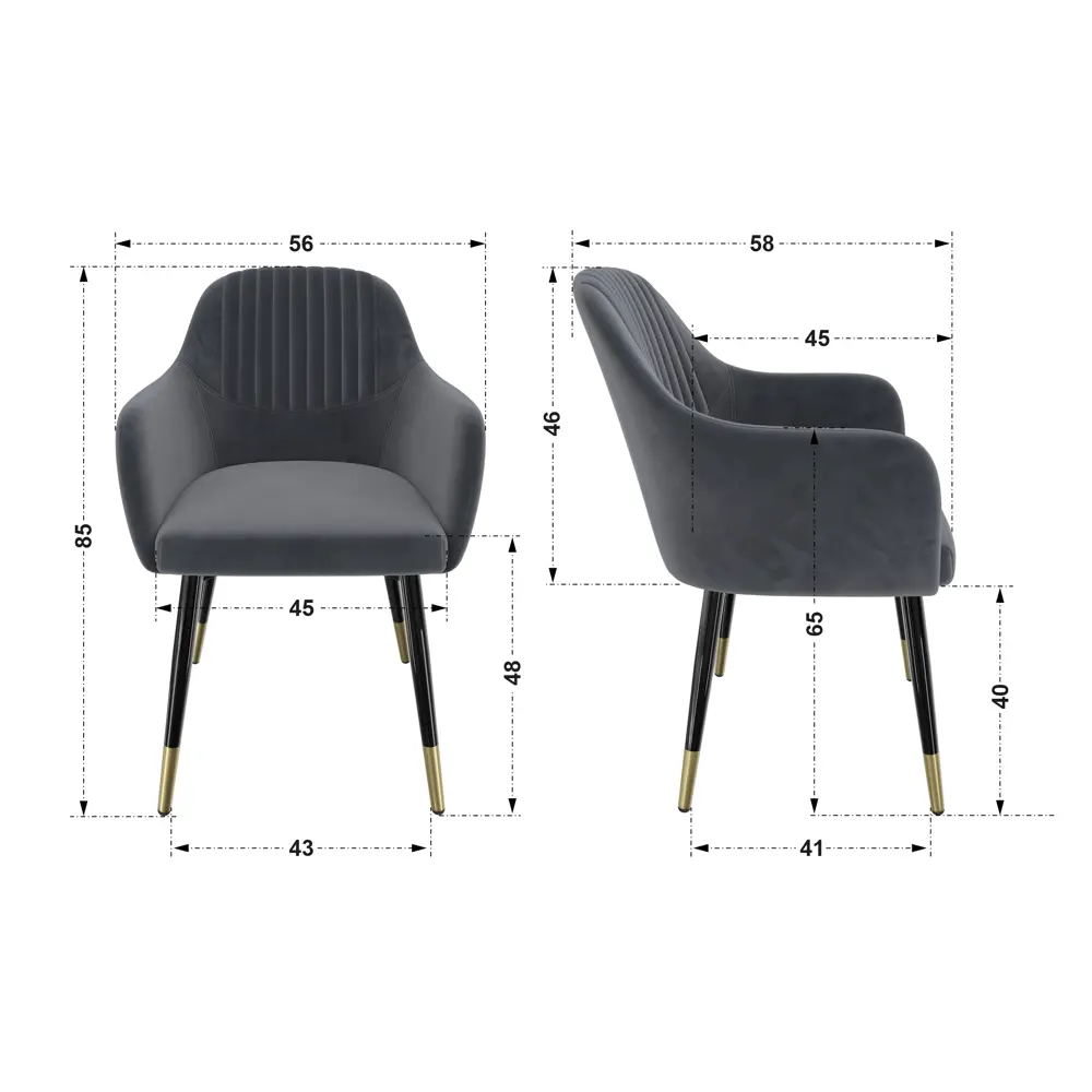 Фото 7 Стул для кухни обеденный Milavio Миллениум1/4Ч/З 45x85x58 см велюр цвет серый/серебристый Фото 7 Стул для кухни обеденный Milavio Миллениум1/4Ч/З 45x85x58 см велюр цвет серый/серебристый