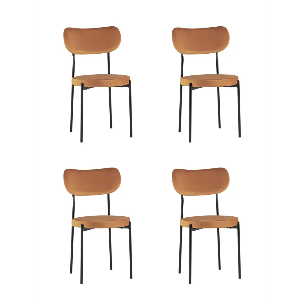 Фото Стул кухонный Стул груп Барбара 85x53x44 см велюр цвет оранжевый DC-09040 HLR-43 Box Фото Стул кухонный Стул груп Барбара 85x53x44 см велюр цвет оранжевый DC-09040 HLR-43 Box