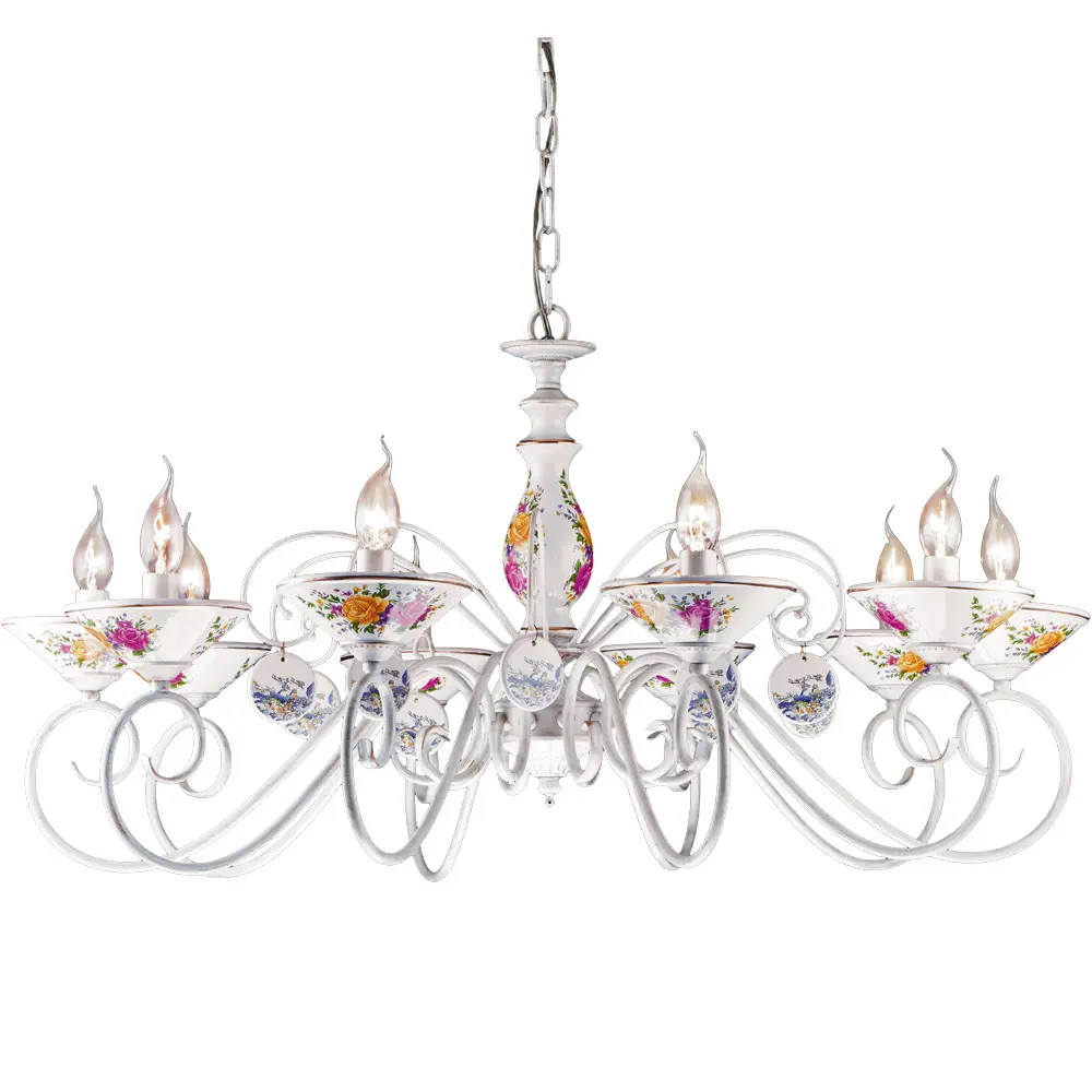 Фото Люстра потолочная ARTE LAMP A2061LM-10WG 10 ламп 27 м² цвет белый Фото Люстра потолочная ARTE LAMP A2061LM-10WG 10 ламп 27 м² цвет белый