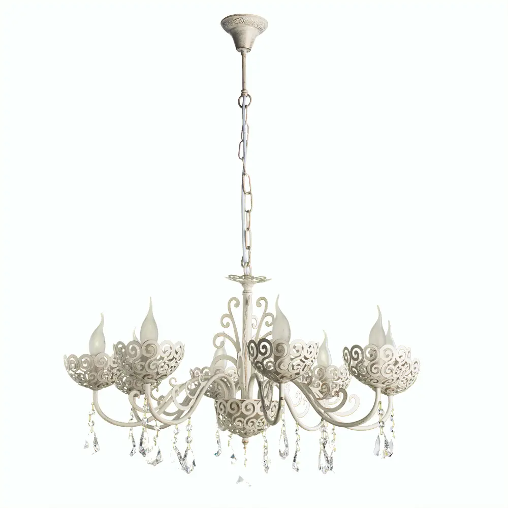 Фото Люстра потолочная ARTE LAMP A4554LM-8WG A4554LM-8WG 8 ламп 12 м² цвет белый Фото Люстра потолочная ARTE LAMP A4554LM-8WG A4554LM-8WG 8 ламп 12 м² цвет белый