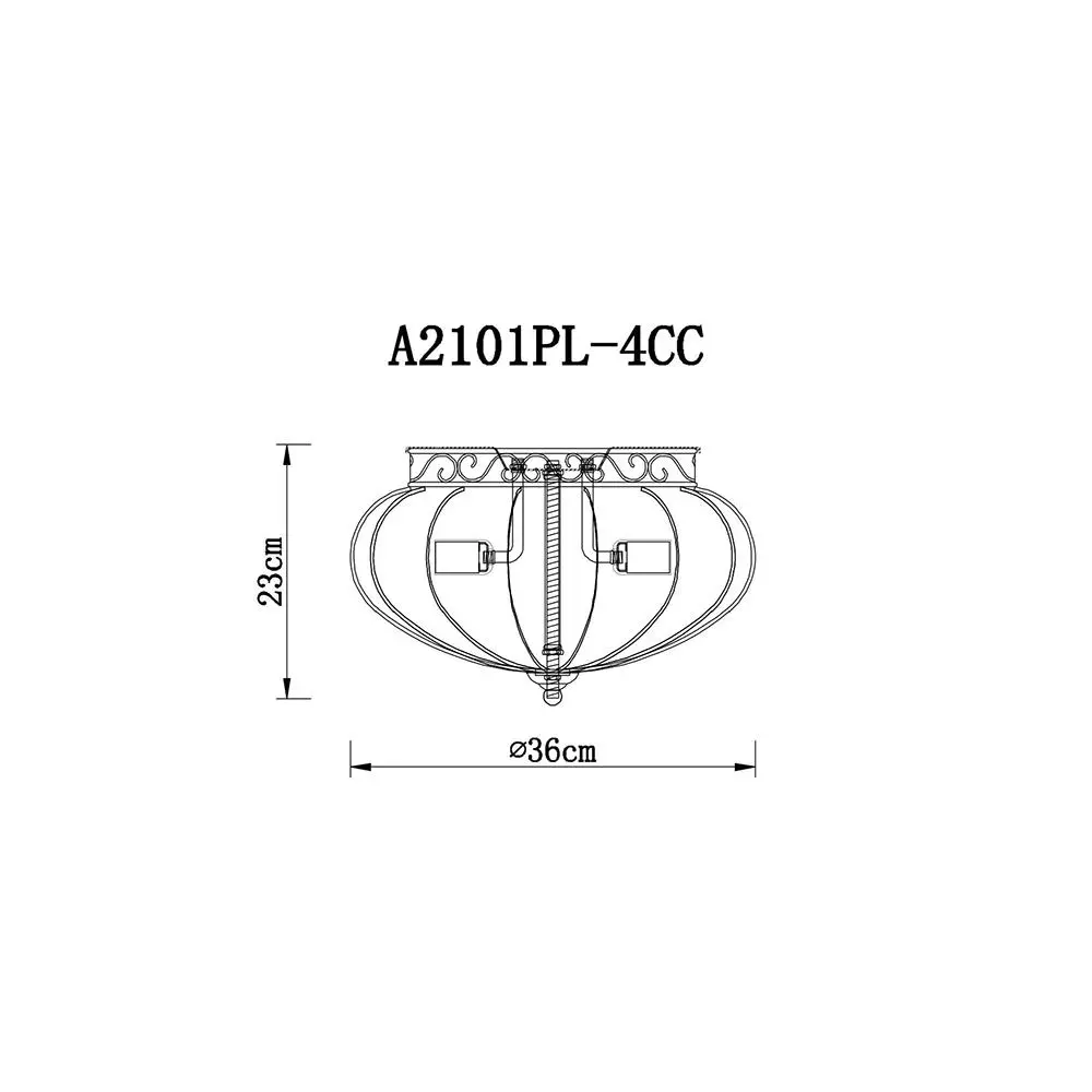 Фото 4 Светильник настенно-потолочный ARTE LAMP A2101PL-4CC 4 лампы 10 м² цвет хром Фото 4 Светильник настенно-потолочный ARTE LAMP A2101PL-4CC 4 лампы 10 м² цвет хром