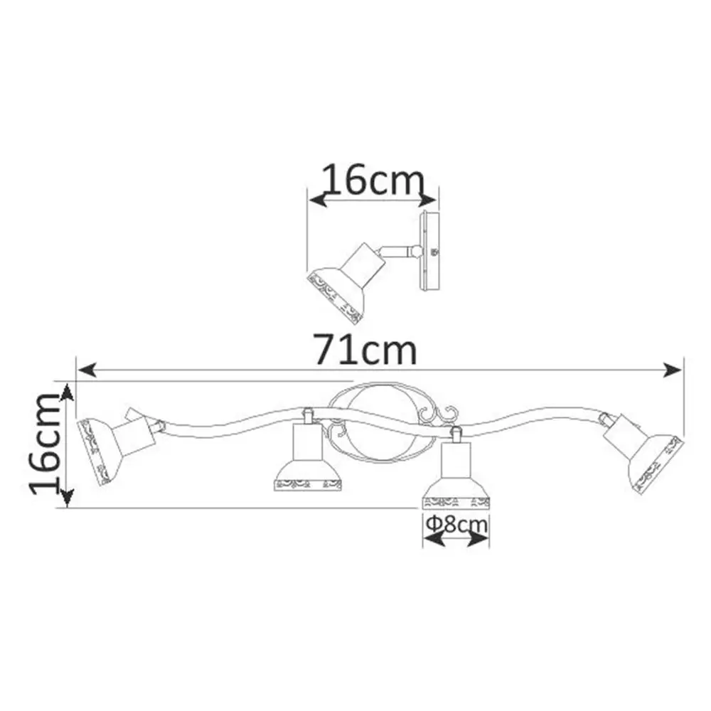 Фото 4 Спот поворотный ARTE LAMP A5219PL-4WG FOCUS 4 лампы цвет белый Фото 4 Спот поворотный ARTE LAMP A5219PL-4WG FOCUS 4 лампы цвет белый