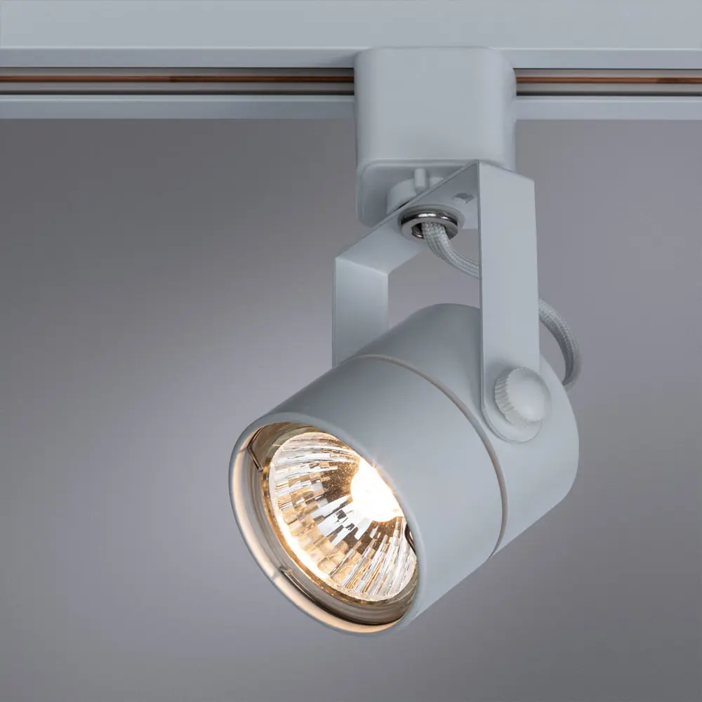 Фото 2 Трековый светильник ARTE LAMP A1310PL-1WH Lente 50 Вт цвет белый Фото 2 Трековый светильник ARTE LAMP A1310PL-1WH Lente 50 Вт цвет белый