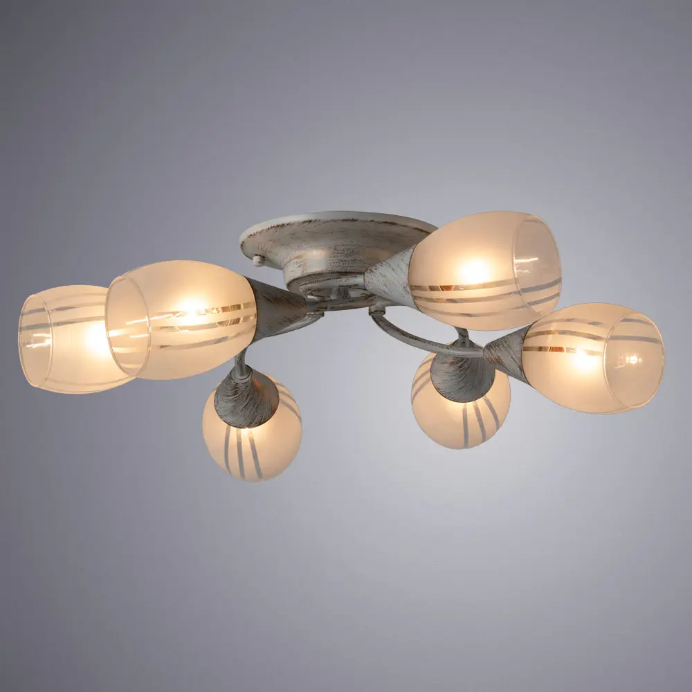 Фото 2 Люстра потолочная Arte Lamp A2701PL-6WG Penny 6 ламп цвет золото Фото 2 Люстра потолочная Arte Lamp A2701PL-6WG Penny 6 ламп цвет золото