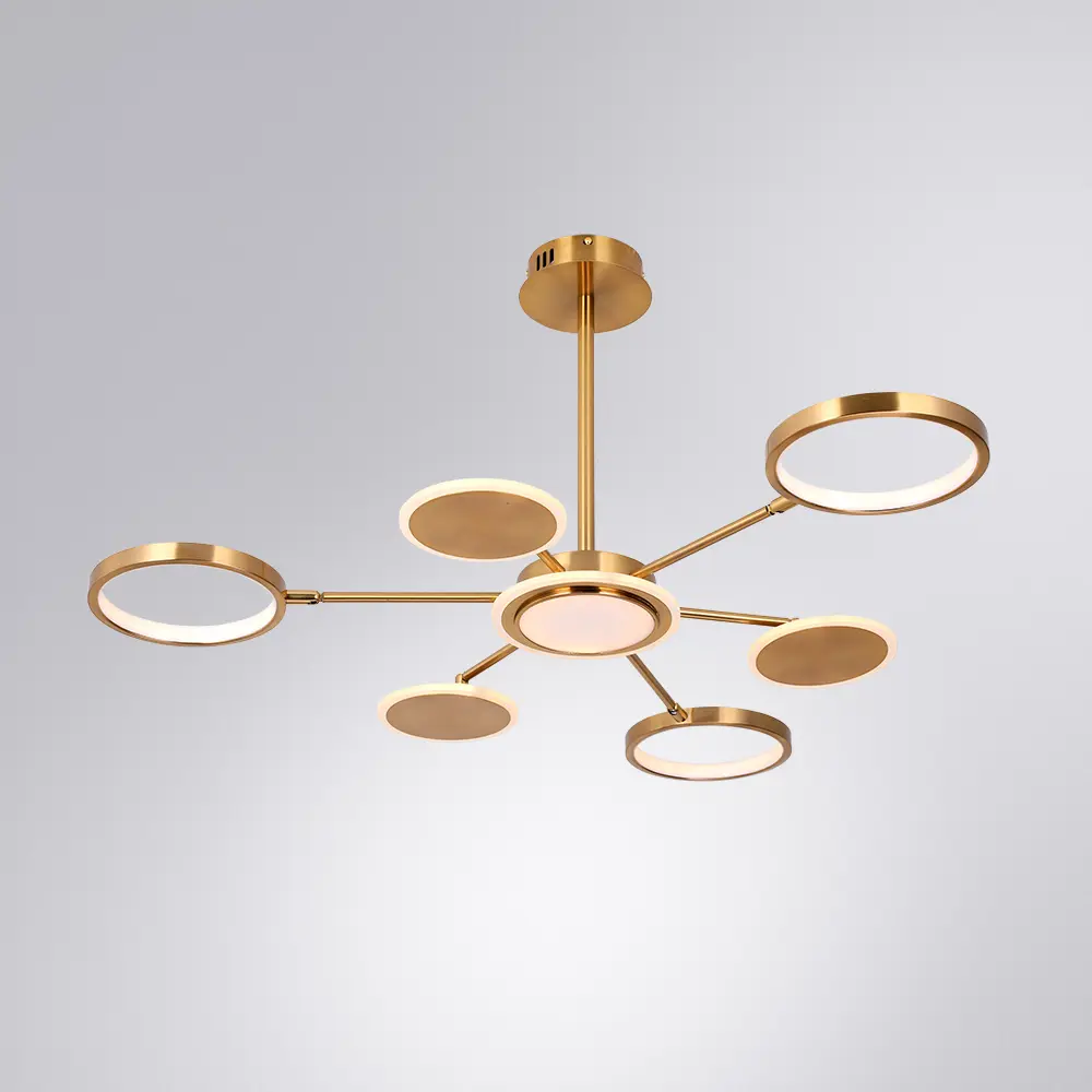 Фото 2 Люстра потолочная светодиодная Arte lamp A1363PL-6PB с пультом управления 10 м² регулируемый белый свет цвет оранжевый/медный