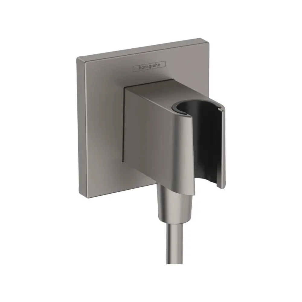 Фото Шланговое подключение Hansgrohe Fixfit E 26889340 с держателем для душа цвет черный хром Фото Шланговое подключение Hansgrohe Fixfit E 26889340 с держателем для душа цвет черный хром