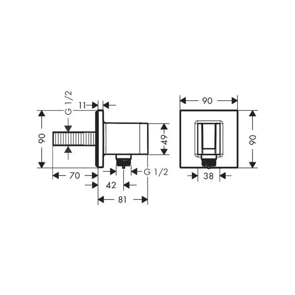 Фото 2 Шланговое подключение Hansgrohe Fixfit E 26889340 с держателем для душа цвет черный хром Фото 2 Шланговое подключение Hansgrohe Fixfit E 26889340 с держателем для душа цвет черный хром