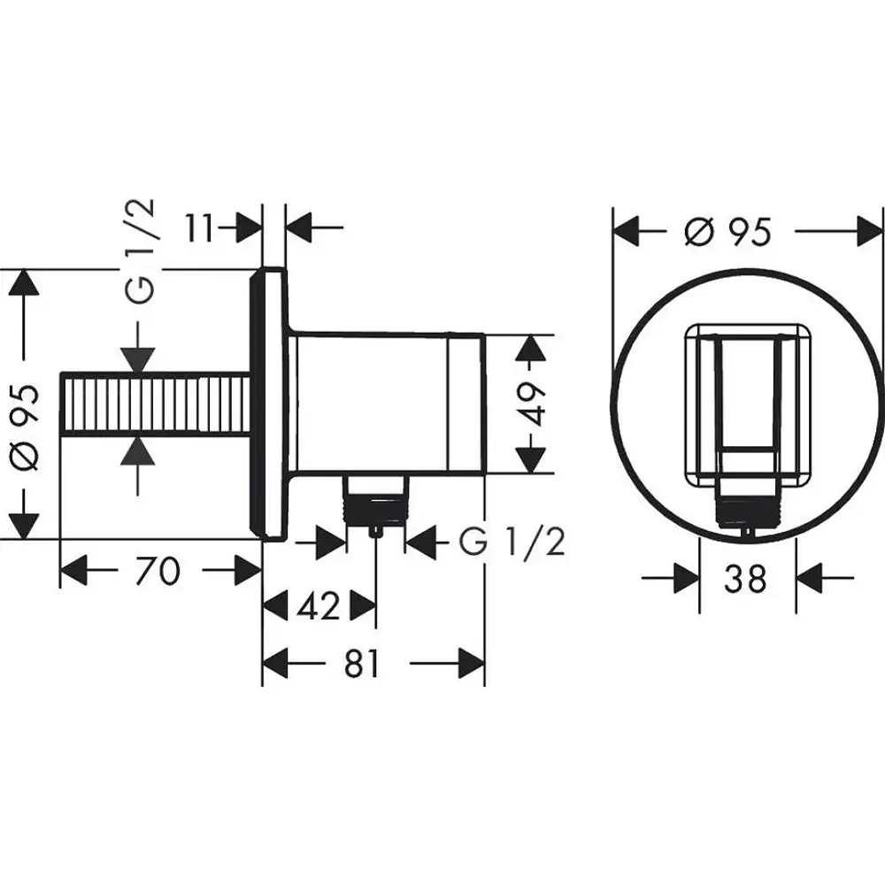 Фото 2 Шланговое подключение Hansgrohe FixFit S 26888340 с держателем для душа цвет хром Фото 2 Шланговое подключение Hansgrohe FixFit S 26888340 с держателем для душа цвет хром